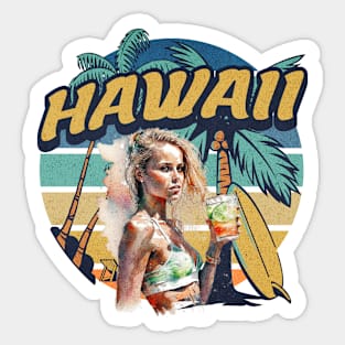 80s Retro Vintage Hawaii Sticker